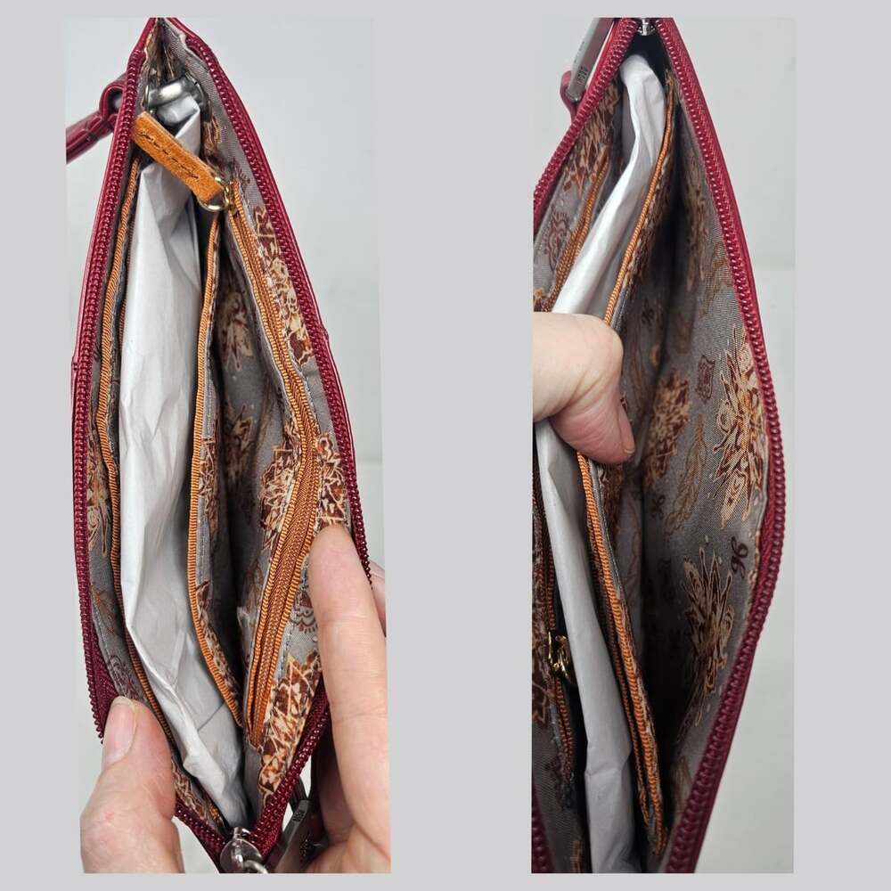 HOBO Vida Cardinal Red Polished Leather Clutch Wristlet NWT Minimalist - Picture 4 of 12